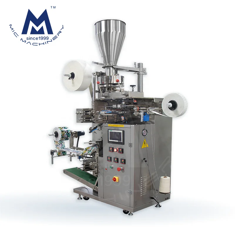 Automatic inner and outer sachet filling lipton double chamber herbal small tea bag packing machine
