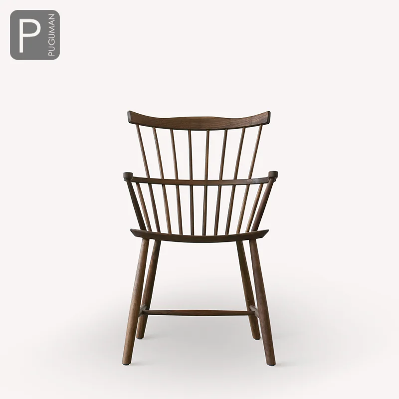 J52b chair Danish designer Nordic solid wood dining chair walnut Windsor armchair
