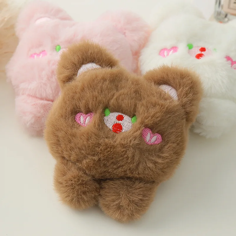Customized autumn and winter plush bear doll plush brooch knitted cotton-filled doll children's bag clothing