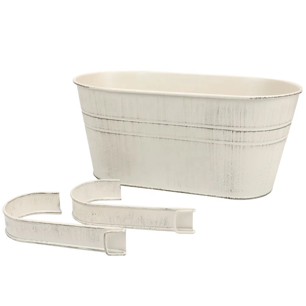 Hanging Planter Box Garden Flower Pot Holder Potted Stand Mounted Balcony Plant Basket Metal Fence