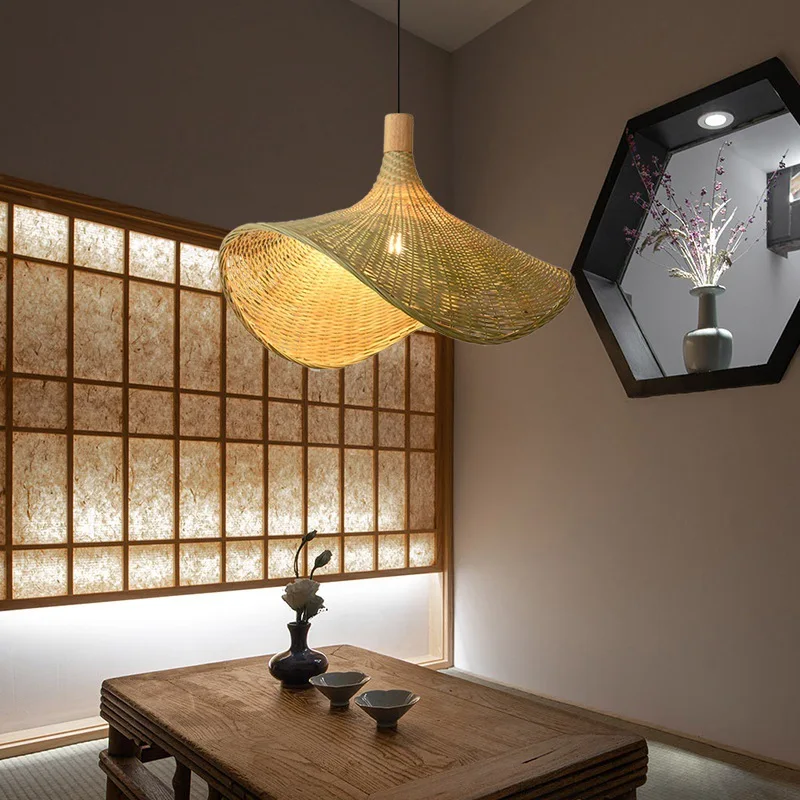 Bamboo Weave Chandelier Pendant Lights Woven Lamp Handmade Bamboo Lamp