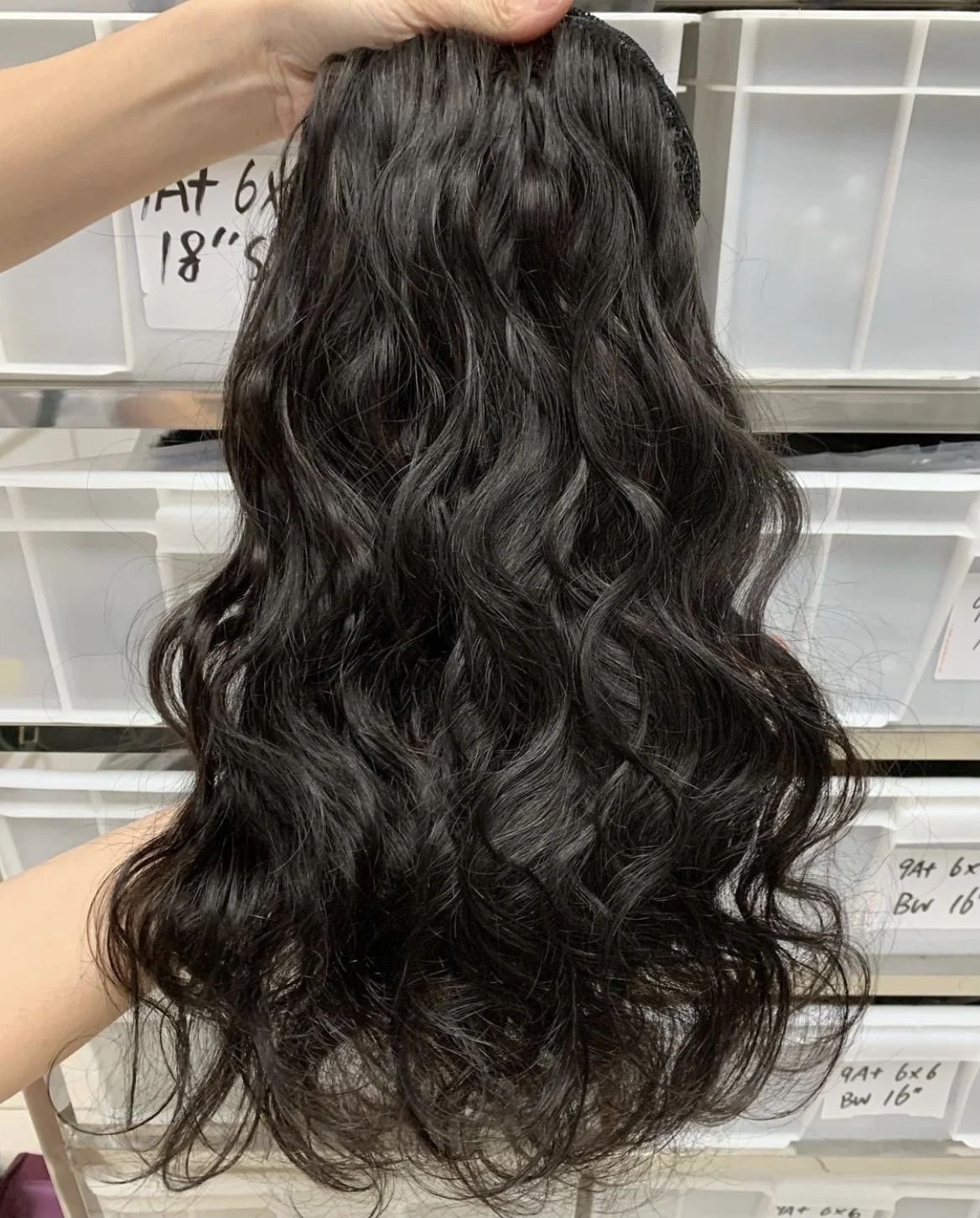 wholesale 100% brazilian indian virgin   hair extension body wave clip In and dstring ponytail for black women