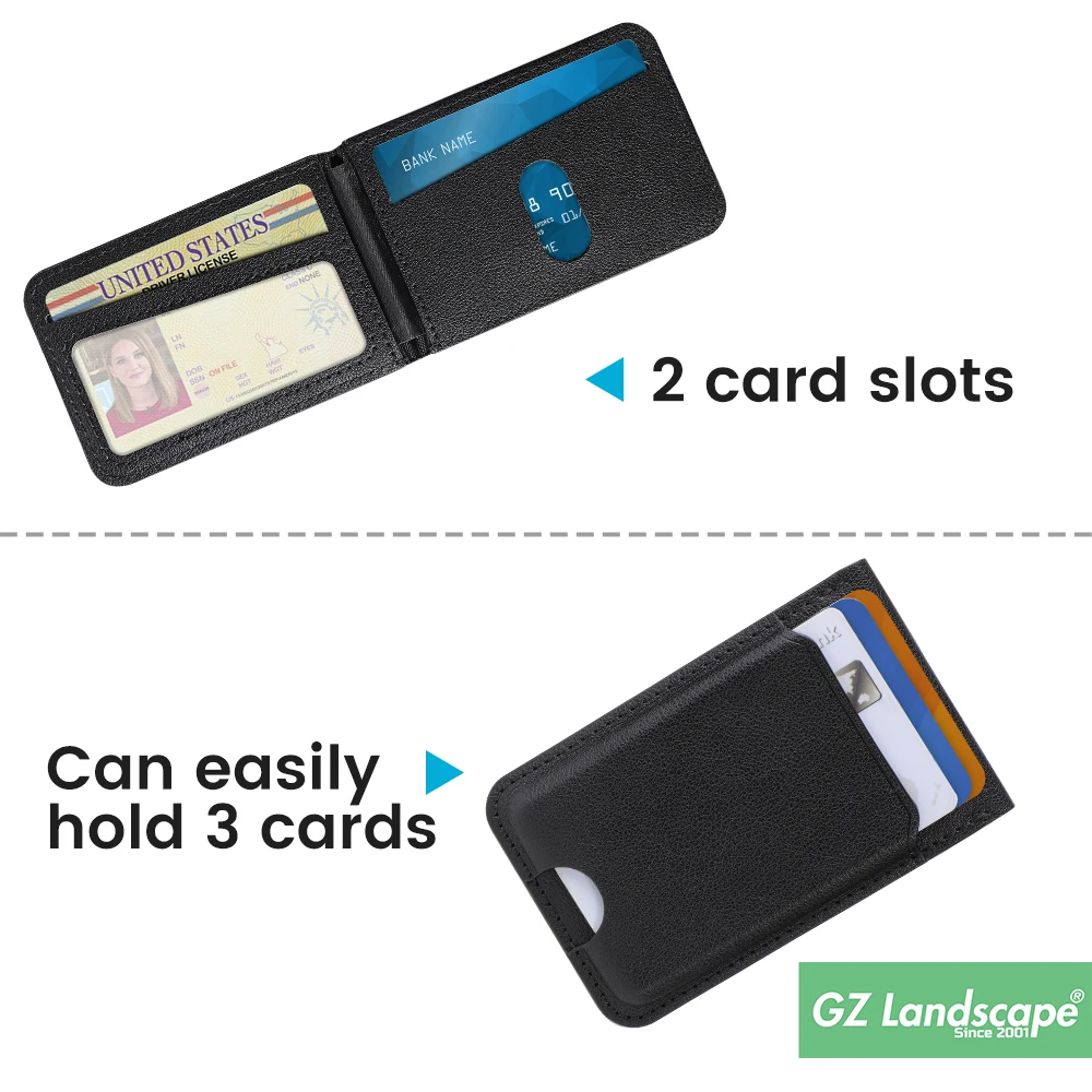 Business strong magnetic pu leather transparent id card holder phone wallet with stand for iphone