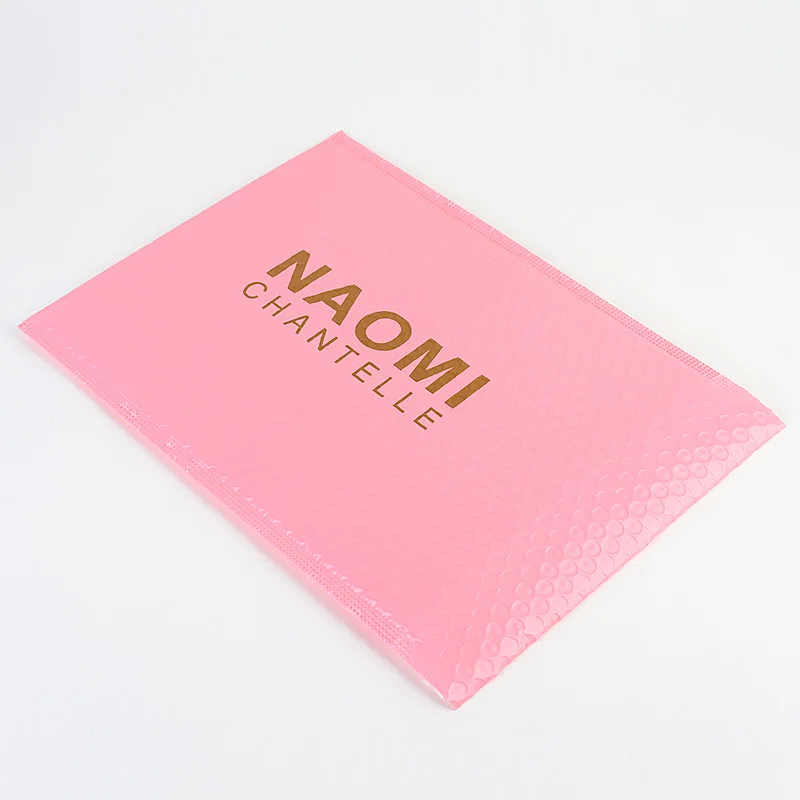 Custom print rose gold bubble poly mailers custom envelope and pink bubble mailer Metallic Bubble Envelope Express Mailer Bag