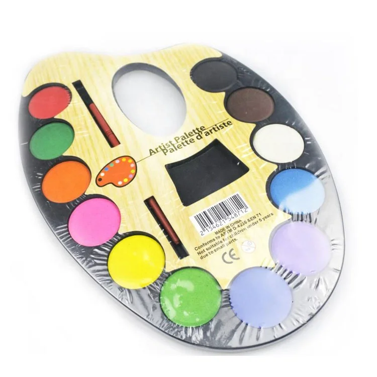 12 color watercolor sheet-solid,non-toxic,Factory Direct