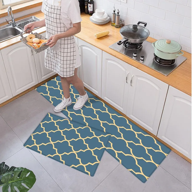 Custom 3d Printed Simple Style Commercial PVC Waterproof and Anti Fatigue Big Kitchen Runner Mats
