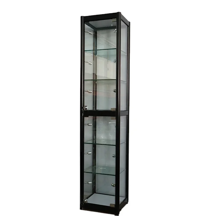 New version of single-side auto parts glass cabinet, small spotlights high glass display cabinet