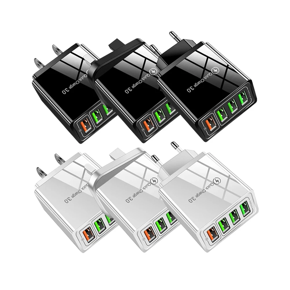 Cargadores Chargeur Multi Port USB QC3.0 US Plug 18W 20W 12V Chargers adapter Travel Fast Mobile Phone Wall Charger