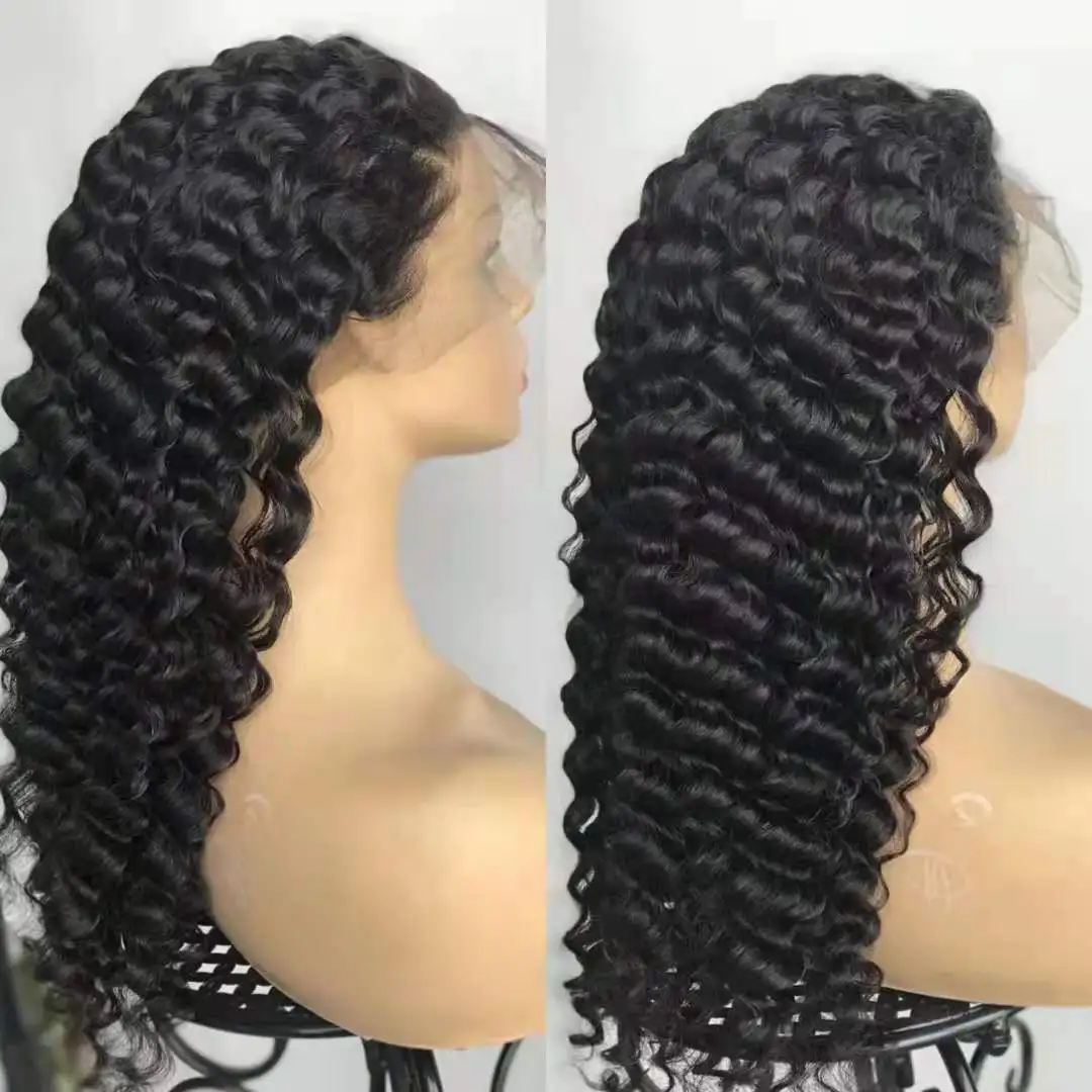 Hot sale 100% virgin 30 inch frontal wig hd lace deep wave 13x4 lace front wigs human hair