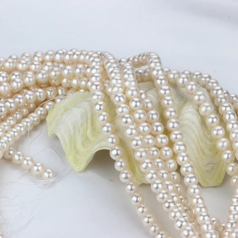 Натуральный пресноводный белый кремовый круглый жемчуг 7-8 мм AA оптом