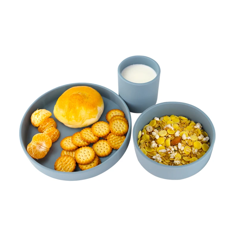 Anti Slip Custom BPA Free Silicone Divided Plate Baby Suction Plate for Toddlers