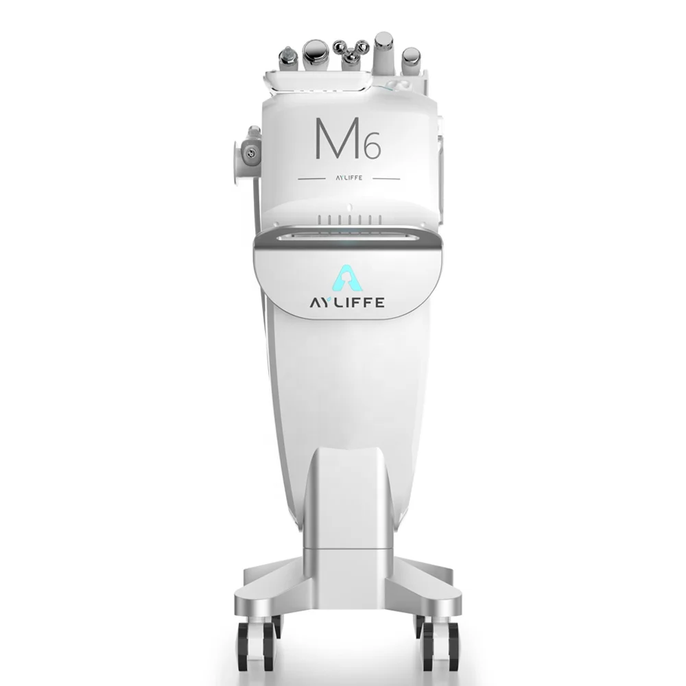 Multi-functional M6 Facial Management Device 6 In 1 Hydro Dermabrasion Oxygen Facial Machine For Shrinking Pores Deep Cleaning