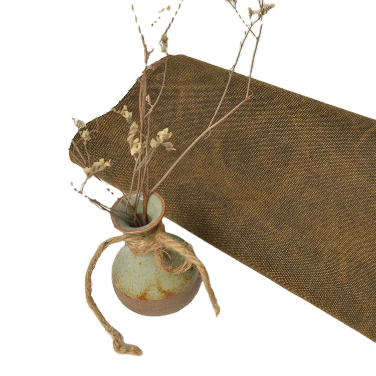 Двухцветная моющаяся ткань из полиэстера хлопка ржавчины в стиле ретро ностальгия 16 унций холщовая для багажа сумочка тканевая Кардная