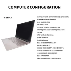 Laptop Full HD, Narrow Bezel, Learning Office Business Gaming Laptop Lightweight Portable Portable