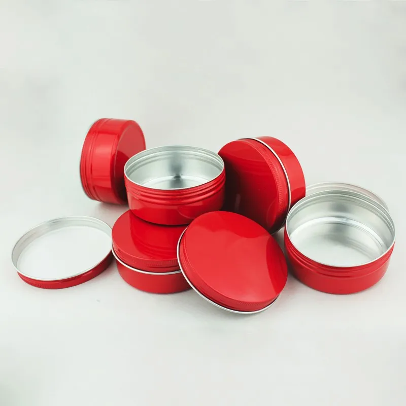 100g 4oz Decorative Aluminum round Tin container red color tin cans for candles