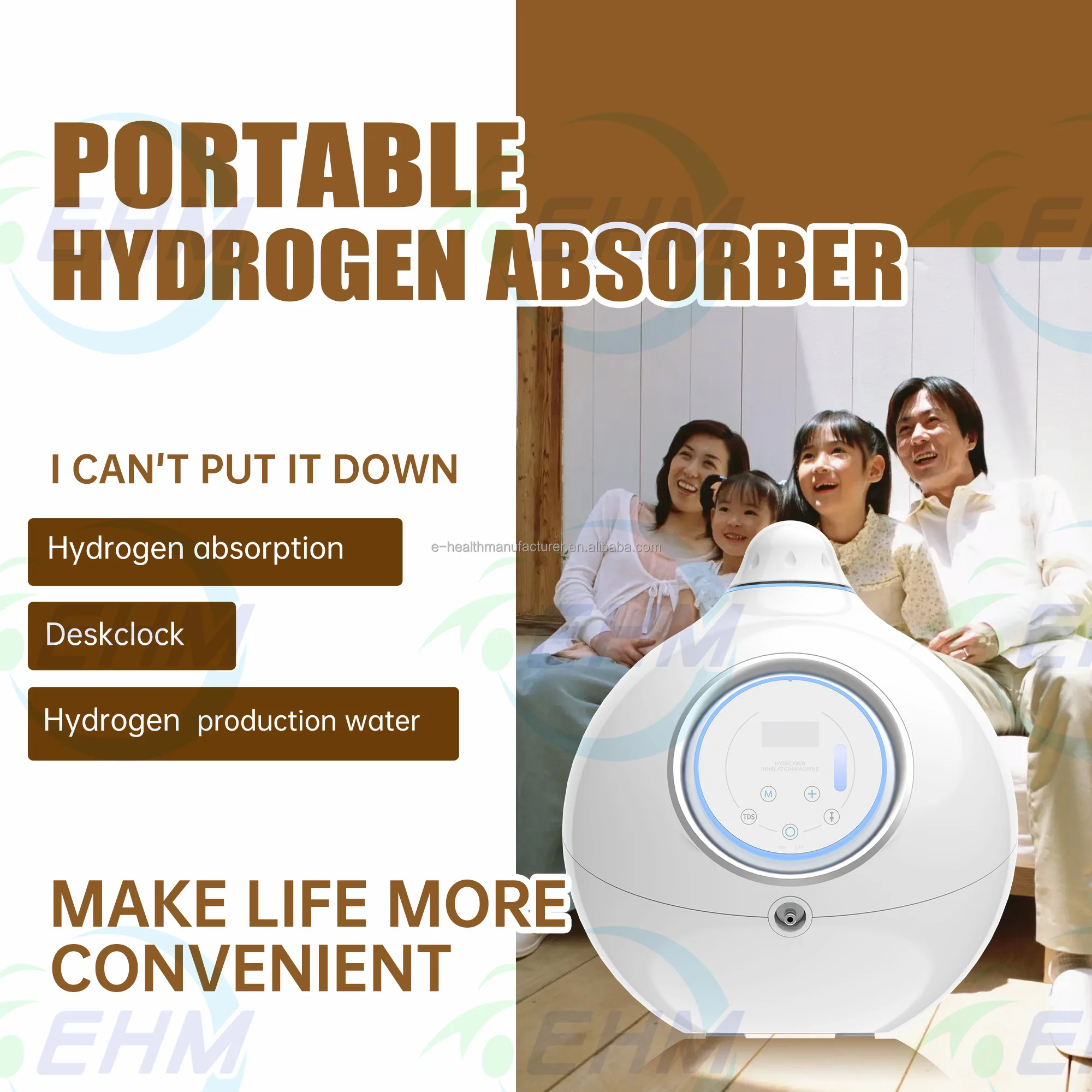Portable 3 in 1 Hydrogen Inhalation Machine inhaler gas generator hydrogen rich water maker