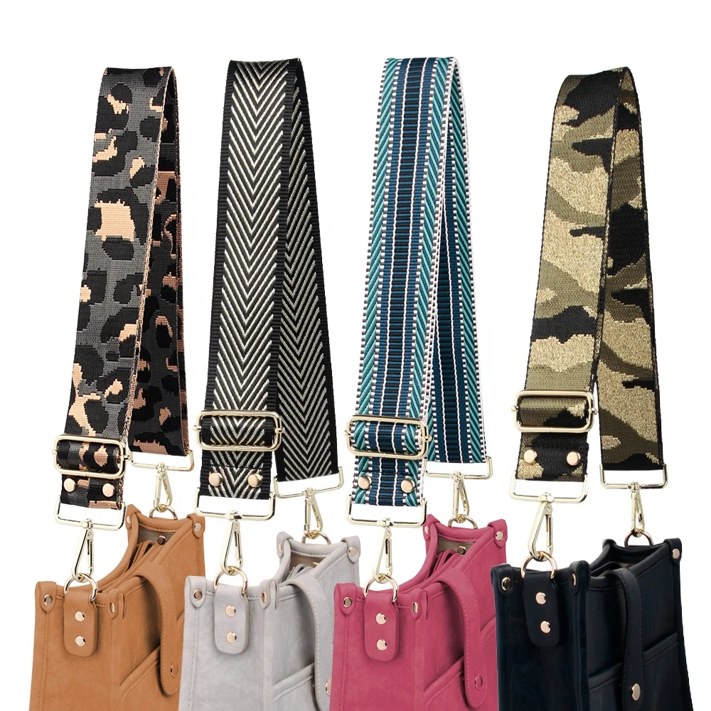 Fashion Crossbody Purse Straps New Arrival Stud 5cm Wide Nylon Bag Strap Replacement Guitar Style Shoulder Handbag Straps