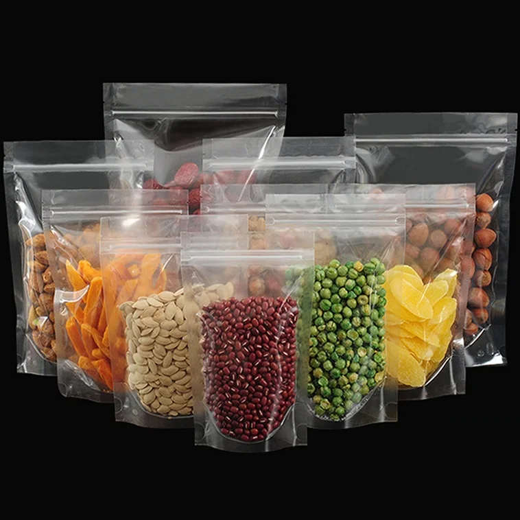 Customizable Resealable Bags Matte Clear Zipper Lock Seal bag with Tear Notch Resealable stand up pouch