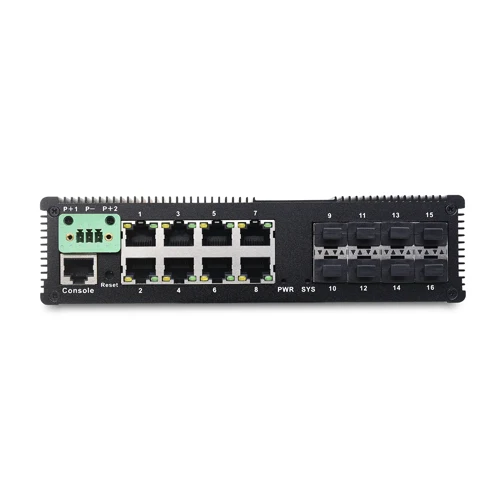 Промышленный управляемый переключатель SFP 8*10/100/1000T + 8 * 1000X