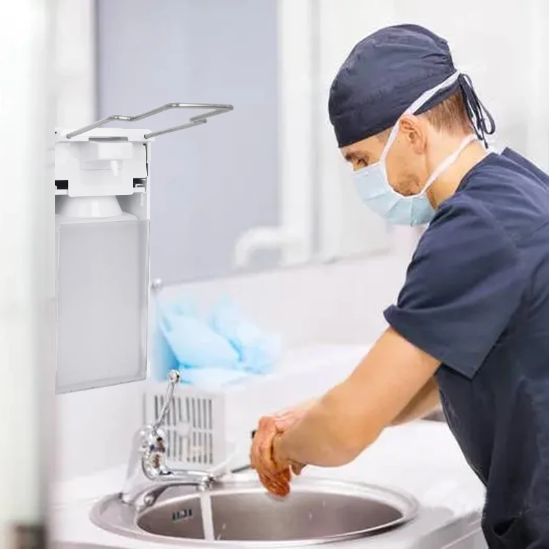 Chuangdian hospital 1000ml manual elbow stainless steel hand liquid soap dispenser