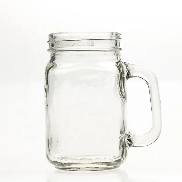 factory stock price 480 ml maison container glass mason jars with handle