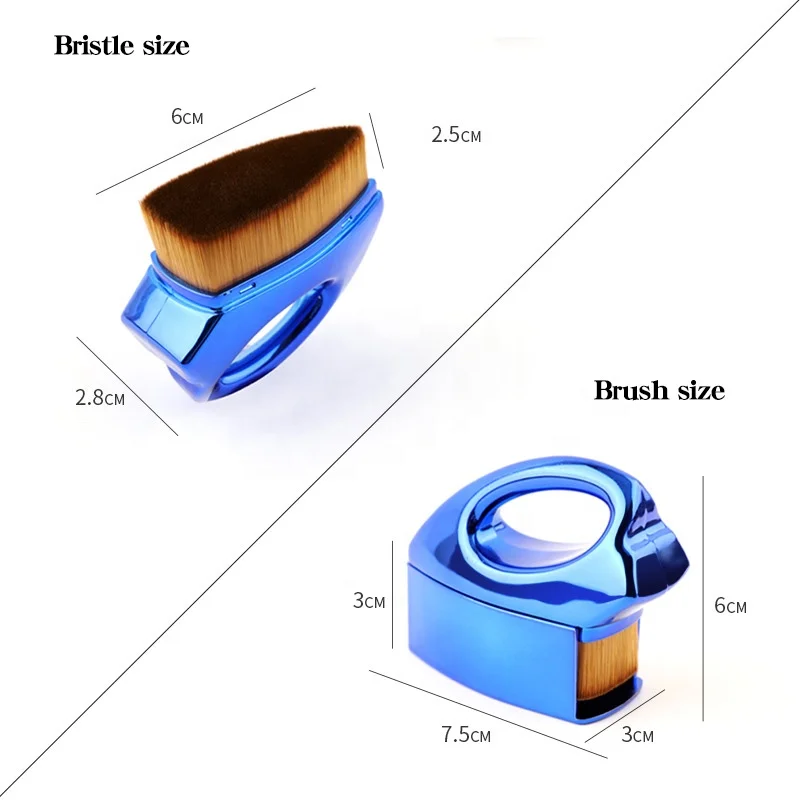 Ready to ship custom your own logo soft synthetic hair Iron shape flat kabuki foundation makeup brush