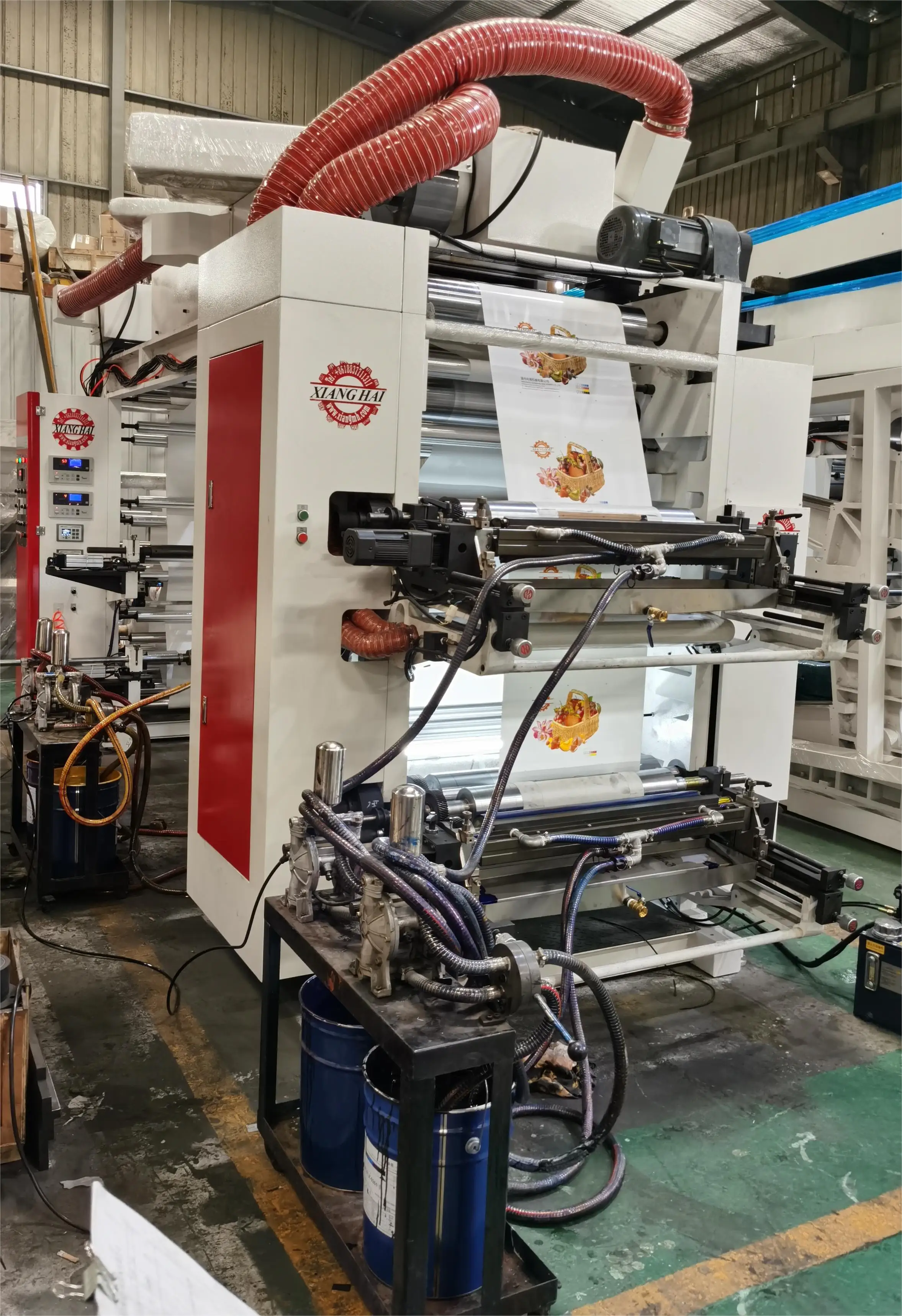 High speed Four colors Belt Design multicolor flexo graphic printing machine