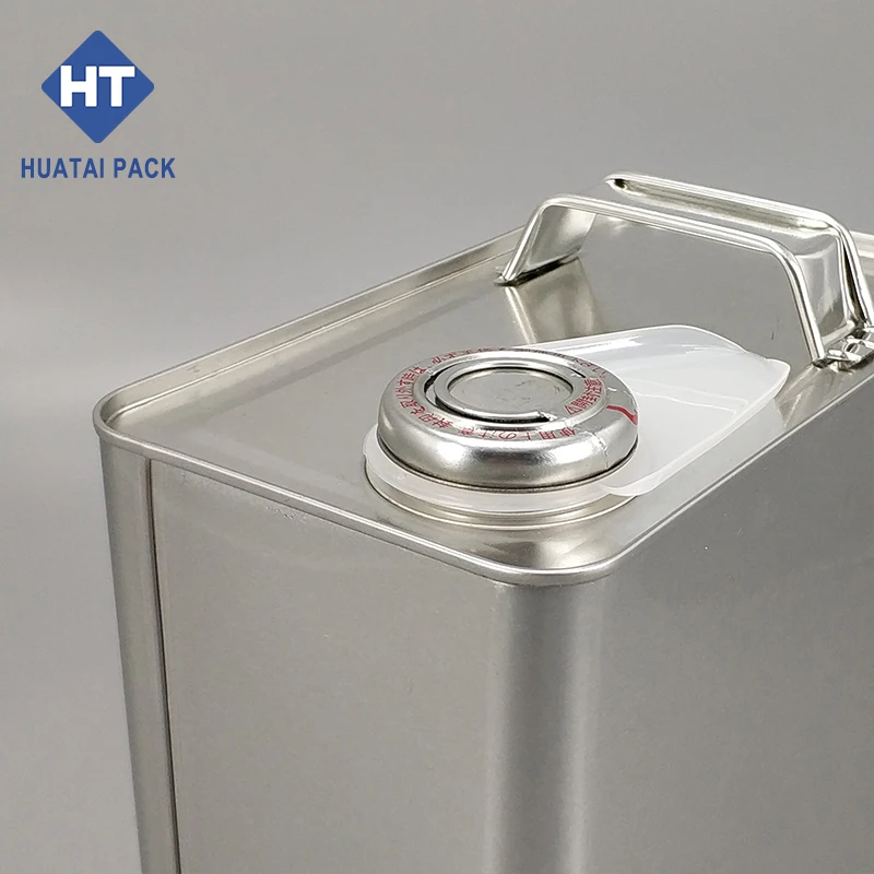 4L metal Silver square tin can 4 liter tinplate for oil storage