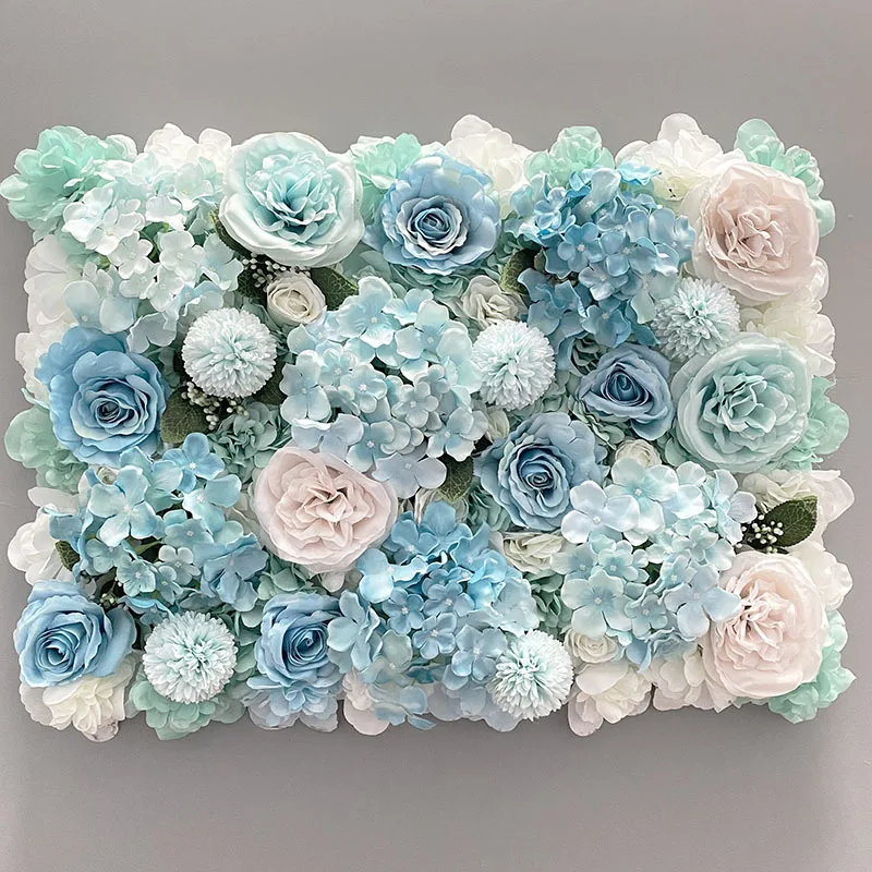 Party Holiday Supplies Photobooth Wedding Decoration Blue Flower Wall Backdrop 8ft x 8ft for Event Stage