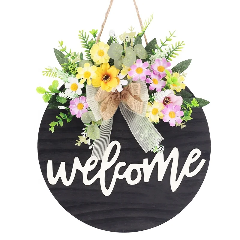 
Log country door hanging wooden welcome sign for crafts 