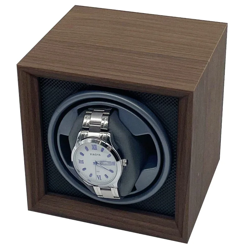 Factory Direct Supply Automatic Wooden Watch Winder Box Case Luxury Orbital Watch Winder Single Watch Winder