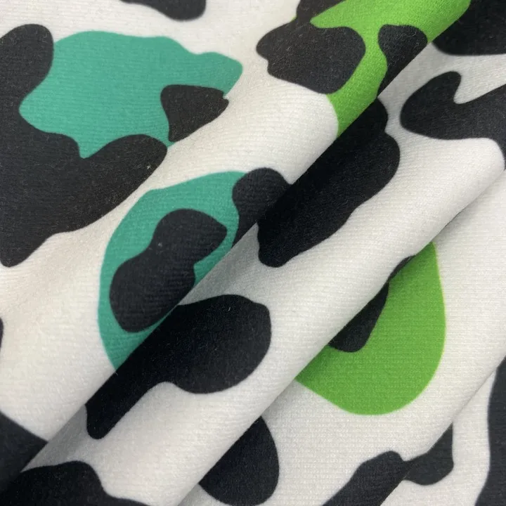 2022 New Arrival Hot Sale Wholesale Green Cow Digital Printing Polyester Fabric for Clothes