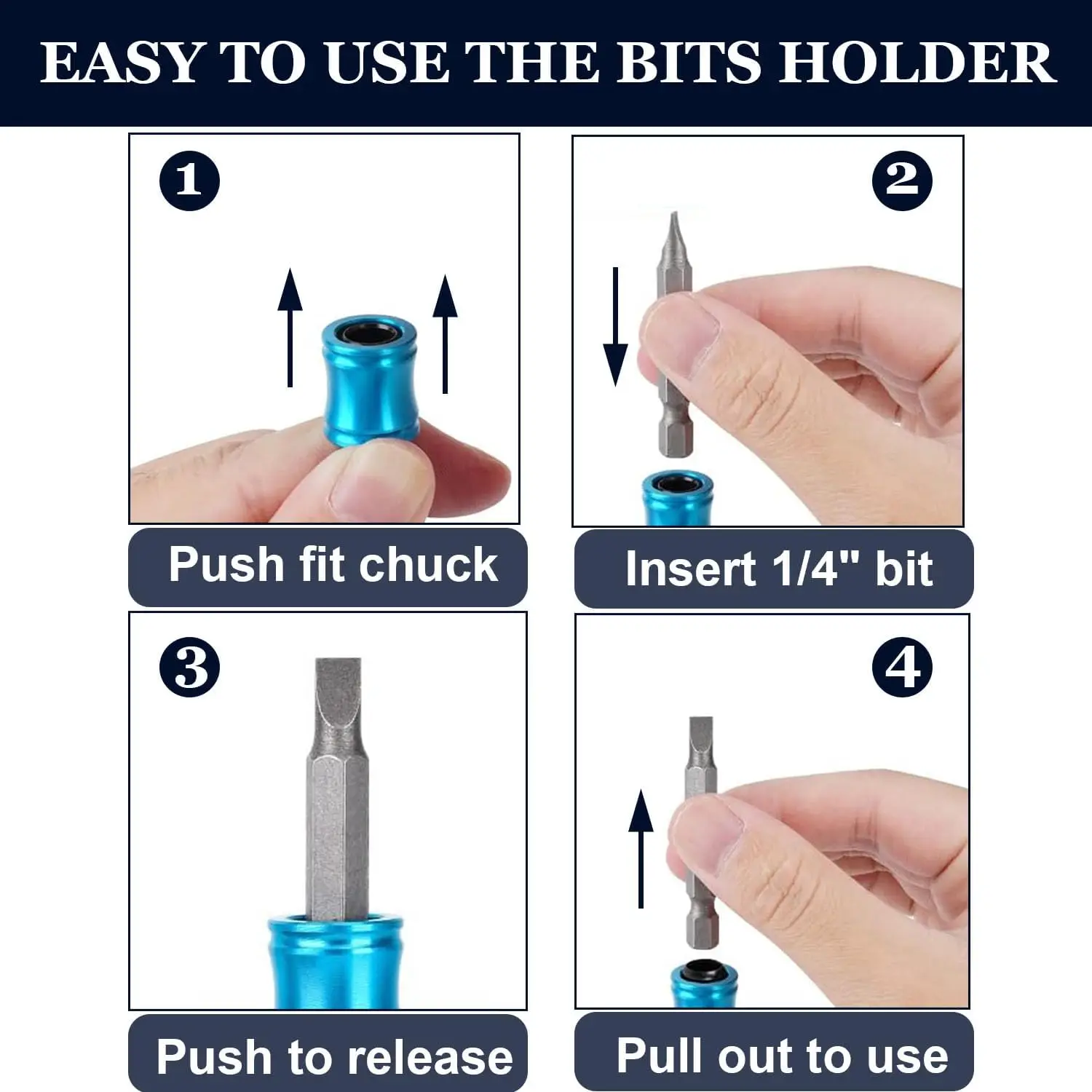 1/4 inch Hex Shank Aluminum Alloy Screwdriver Bits Holder Extension Bar Drill Screw Adapter Change Keychain Portable