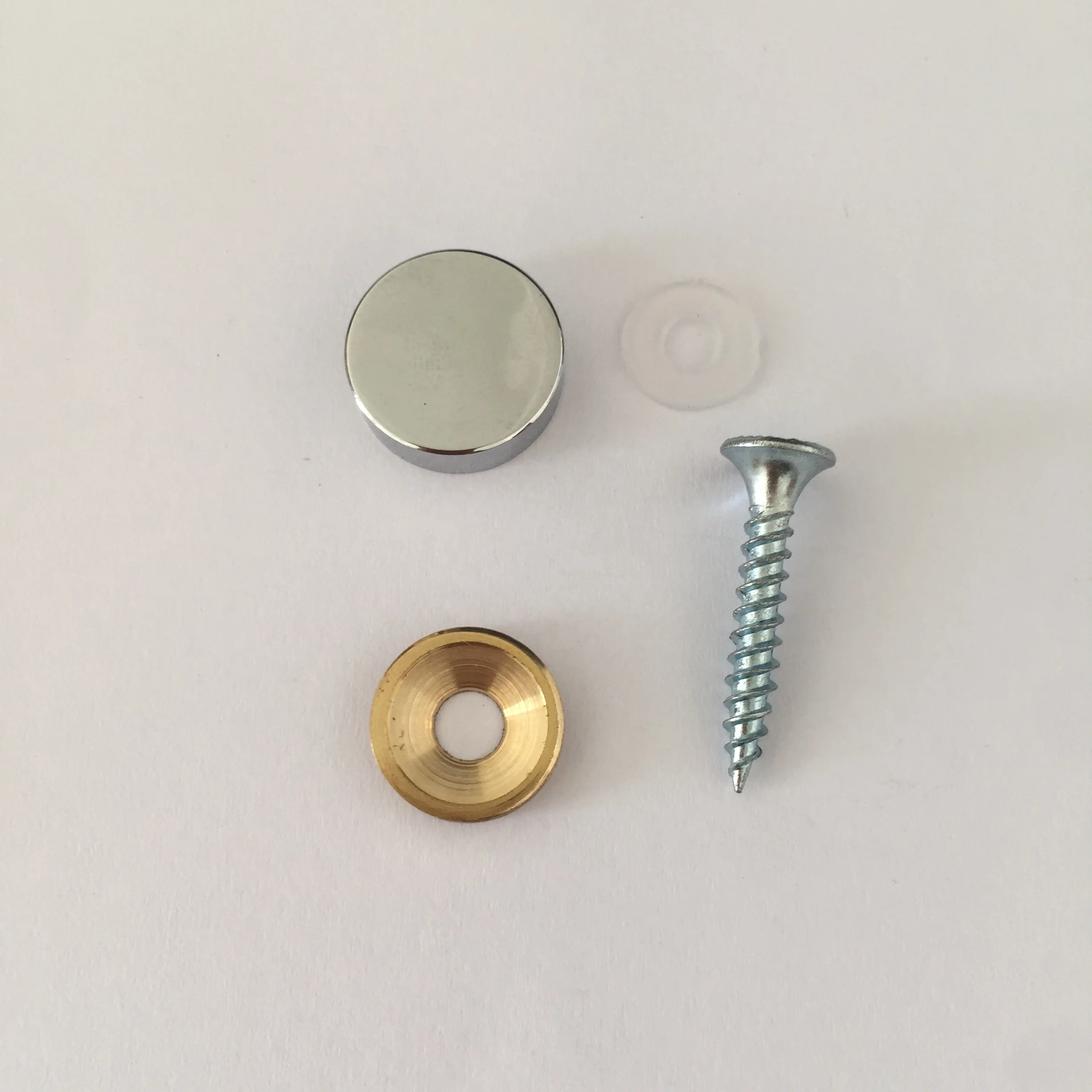 Polished brass mirror screws cover polished chrome screw cover