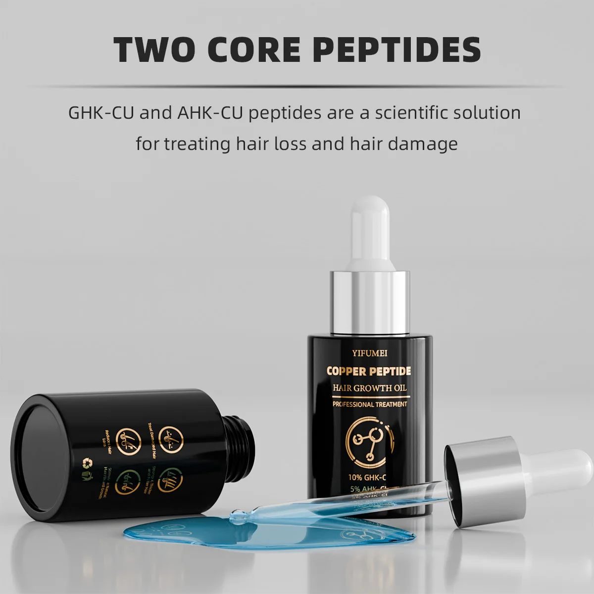 Private Label Organic 7 Days Copper Peptide Hair Growth Serum Oil For Hair Loss Treatment Regrowth Biotin Oil