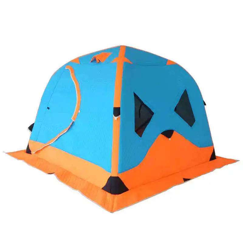 ice Fishing Tent ice Fishing shelter Insulated 5-8 Person Hexagonal Warm and Thickened Ice Fishing Tent with Chimney Vent