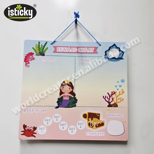 
High Quality reusable reward Chart learning board for Kids Behaviour Rewarding chart 