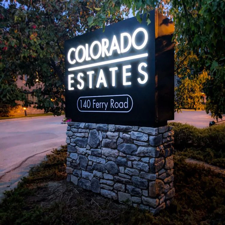 led custom advertising illuminating metal sign Luminous house number outdoor business company office signs