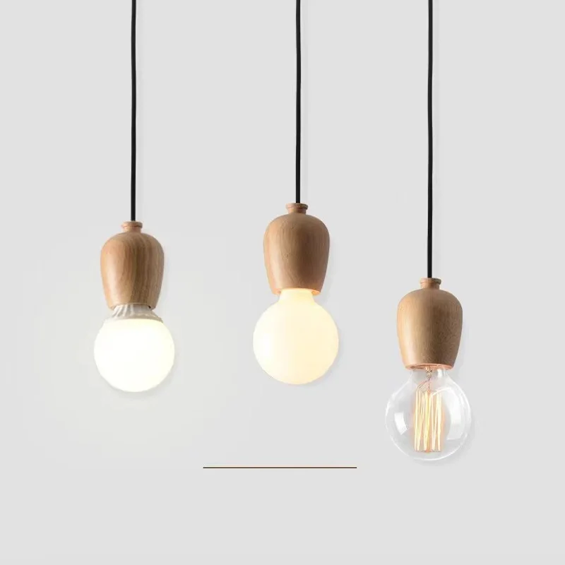 Decorative Nordic Style Modern Minimalist chandeliers pendant lights wooden hotel Bedroom Dining Room Chandelier Lamp Fixture