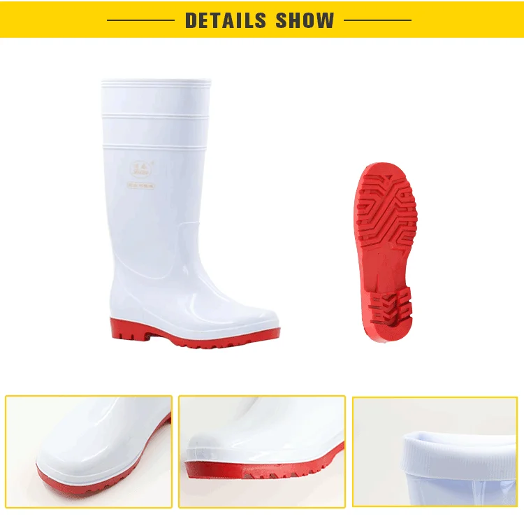 cheap unisex long clear white plastic pvc work waterproof safety rain boots gum boots wholesale for men