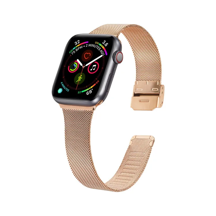 Milanese Stainless Steel Watch Bands for Apple Watch Series SE 6 5 4 3 2 1 Mesh Magnetic Loop Wrist Strap for iWatch 38 40 42 44