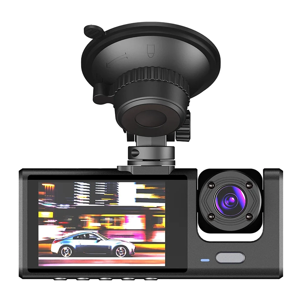 3 Channel Dash Cam for Car Camera Video Recorder Dashcam DVRs Black Box Dual Lens DVR with Rear View Camera 24H Parking Monitor