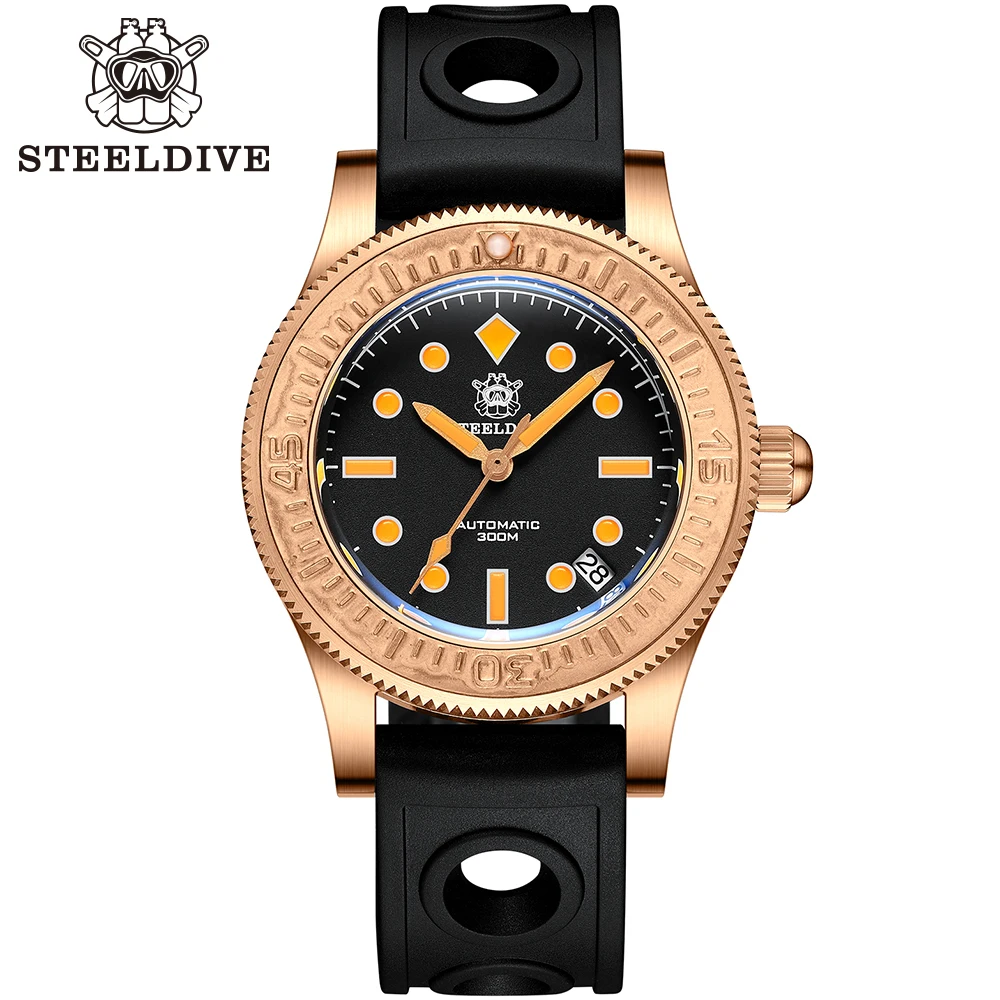 В наличии! Японские автоматические часы SD1952S NH35 с керамической рамкой и бронзовым корпусом, мужские наручные часы для дайвинга