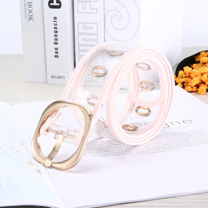 Fashion Clear transparent belts for women 2021 white belt plastic waistband Female ladies