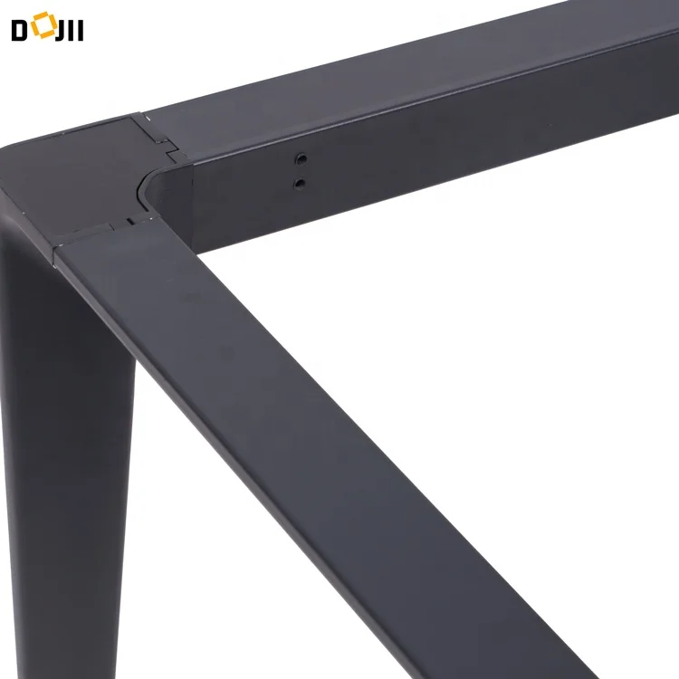Supported Black Finish Stable Dining Table Leg Height Adjustable Base and Office Furniture Metal Picnic Table Base for Interiors