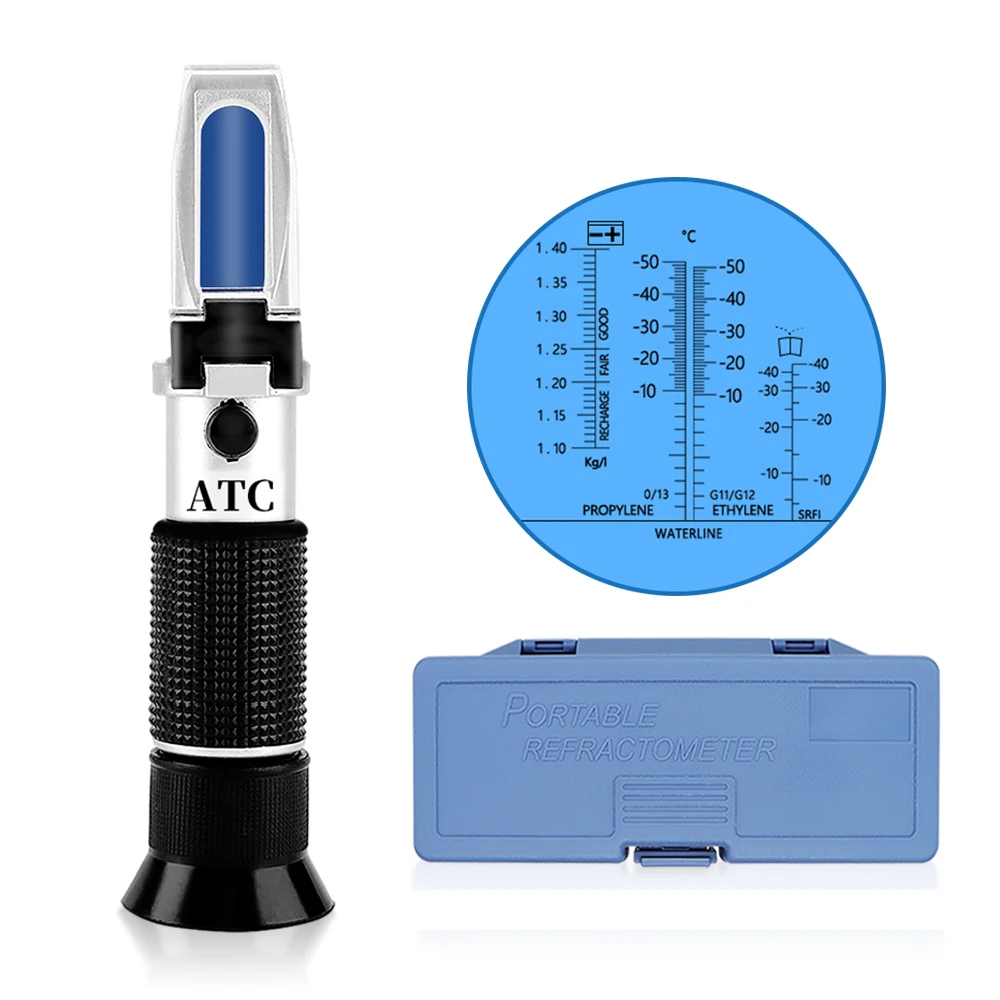 Hand Held Antifreeze Tester Tool 4 In 1 Engine Fluid Glycol Antifreeze Freezing Point Car Battery Refractometer