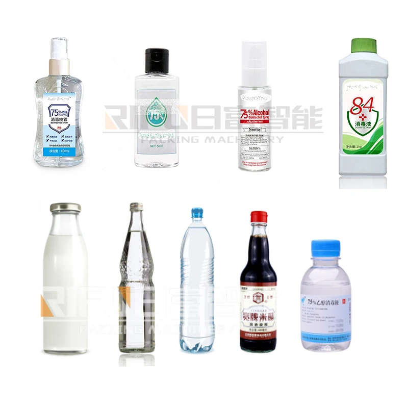 Hand Sanitizer Alcohol Gel Filling Machine Liquid Linear Gravity Bottle Filler Filling Capping Labeling Line