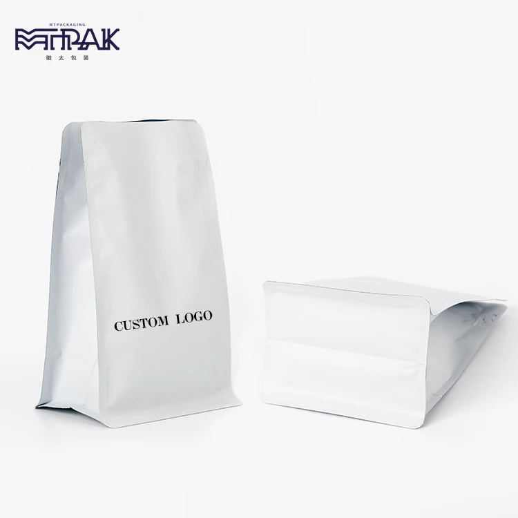 
In Stock 340g coffee bags printed plastic packaging customised heat seal stand up flat bottom ziplock pouch 