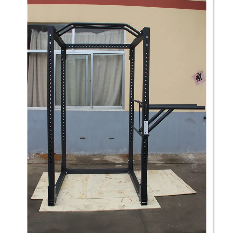 Gym Adjustable Commercial Squat Rack Barbell Fitness Stand Tools Support Power Rack Black Set Cross Unisex Squat Rack