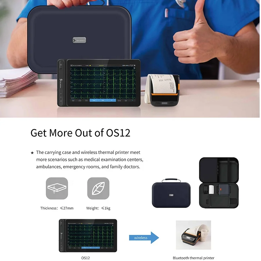 LEPU Hotsale ECG EKG macihne Good Price touch Screen electrocardiograph machine 12 channel touch screen